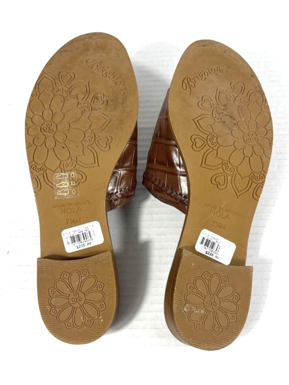 Brighton Nola Brown Leather Slides Sandals Slip On Size 7.5 - Picture 8 of 11